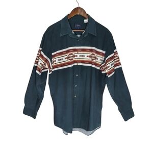 Vintage Roper Western Aztec Button Down Shirt